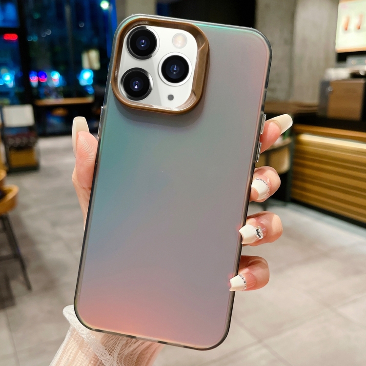

For iPhone 11 Pro IMD Colorful Gradient PC + Acrylic Phone Case(Black)