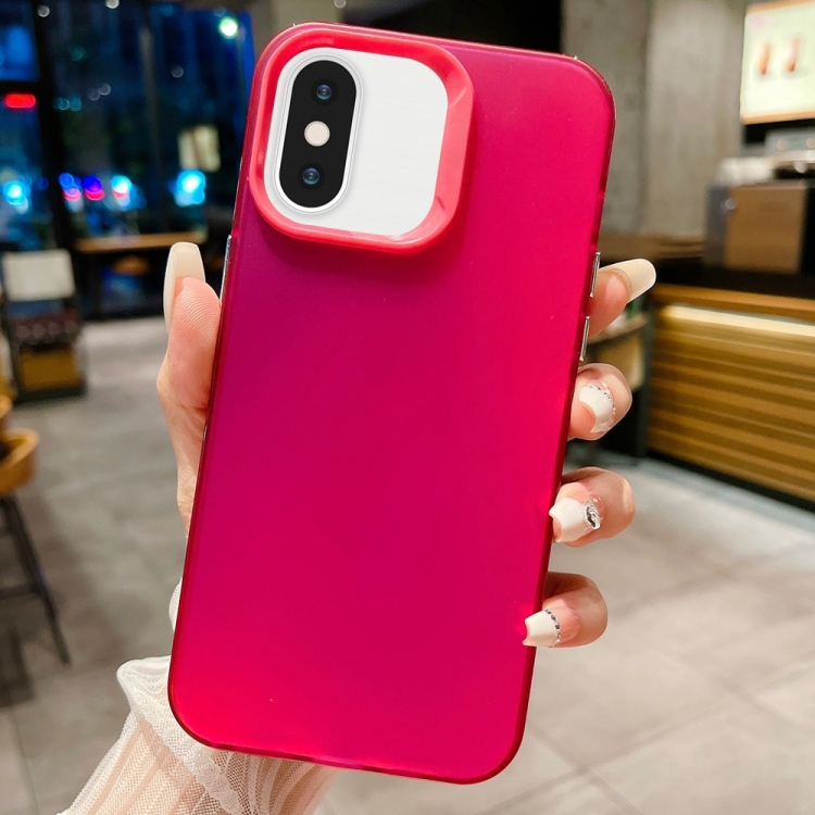 

For iPhone X / XS IMD Colorful Gradient PC + Acrylic Phone Case(Rose Red)