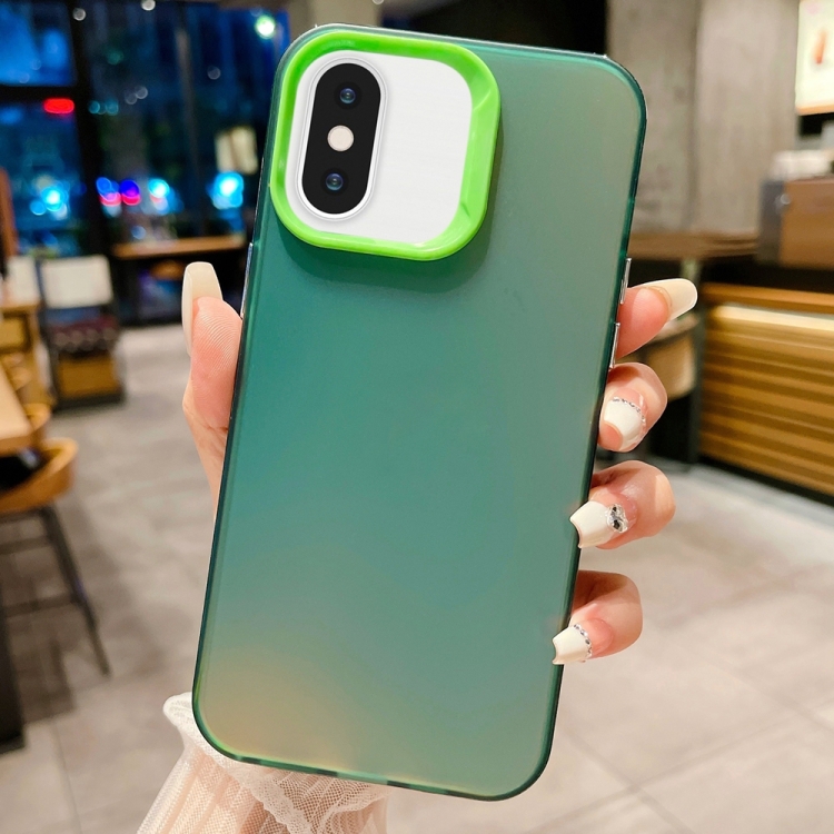 

For iPhone X / XS IMD Colorful Gradient PC + Acrylic Phone Case(Green)