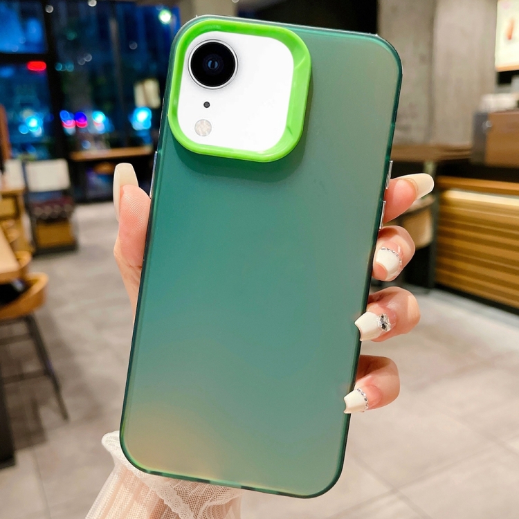

For iPhone XR IMD Colorful Gradient PC + Acrylic Phone Case(Green)
