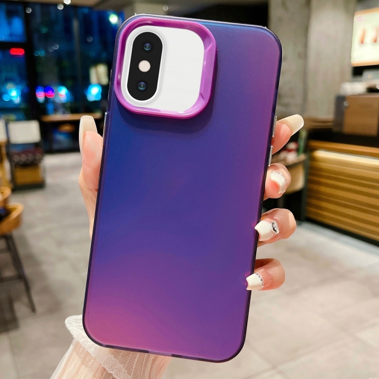 

For iPhone XS Max IMD Colorful Gradient PC + Acrylic Phone Case(Purple)