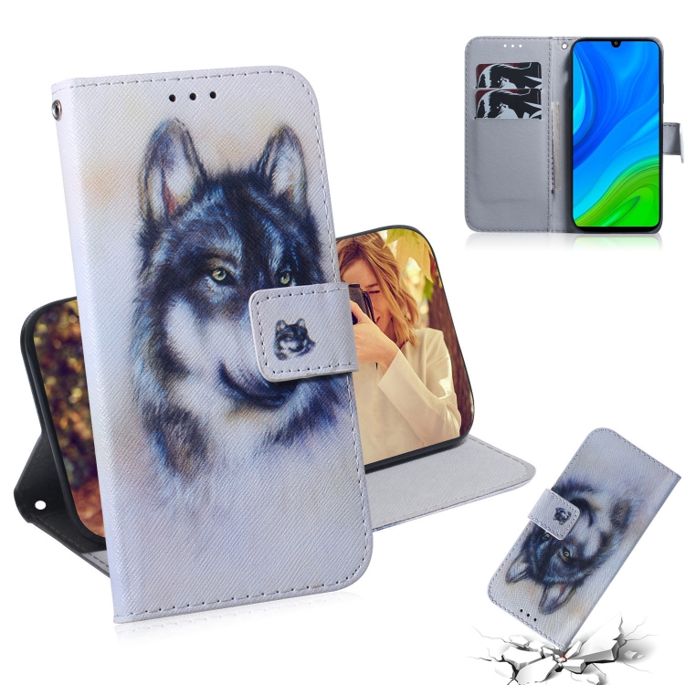 

For Huawei P Smart 2020 Colored Drawing Horizontal Flip Leather Case with Holder & Card Slot & Wallet(White Wolf)