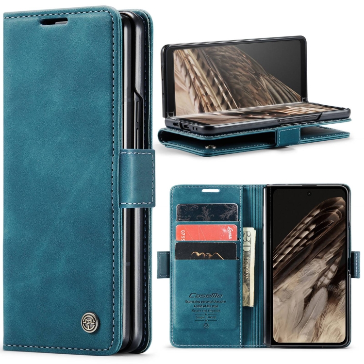 

For Google Pixel Fold CaseMe 013 Multifunctional Horizontal Flip Leather Phone Case(Blue)