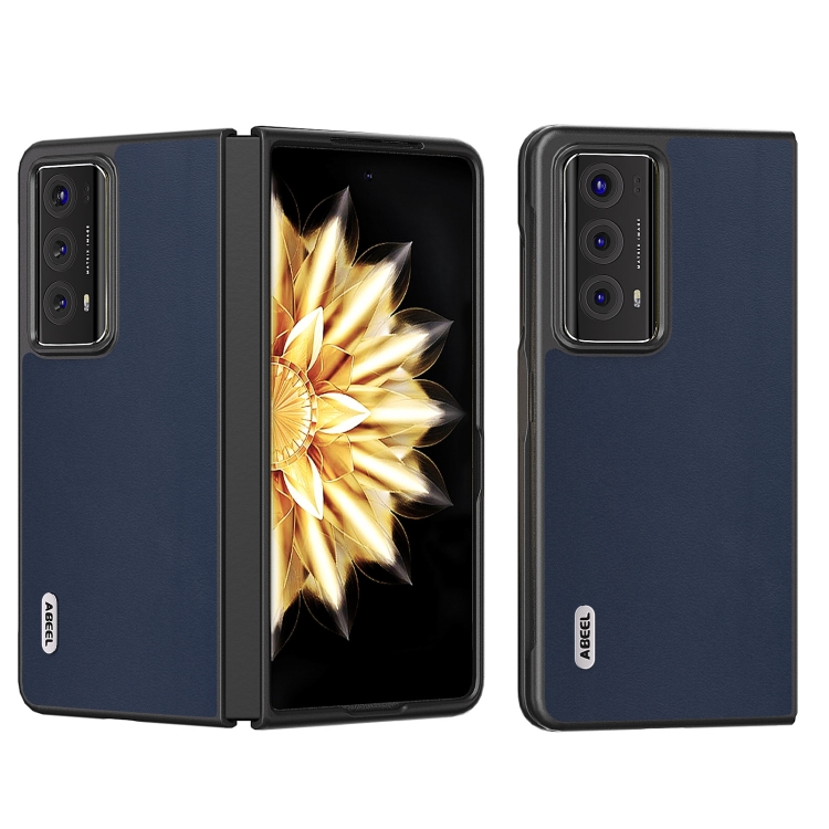 

For Honor Magic V2 ABEEL Genuine Leather Xiaoya Series Phone Case(Blue)