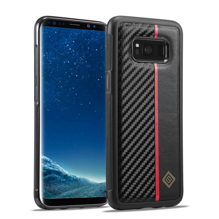 

For Samsung Galaxy S8 LC.IMEEKE 3 in 1 Carbon Fiber Texture Shockproof Phone Case(Black)