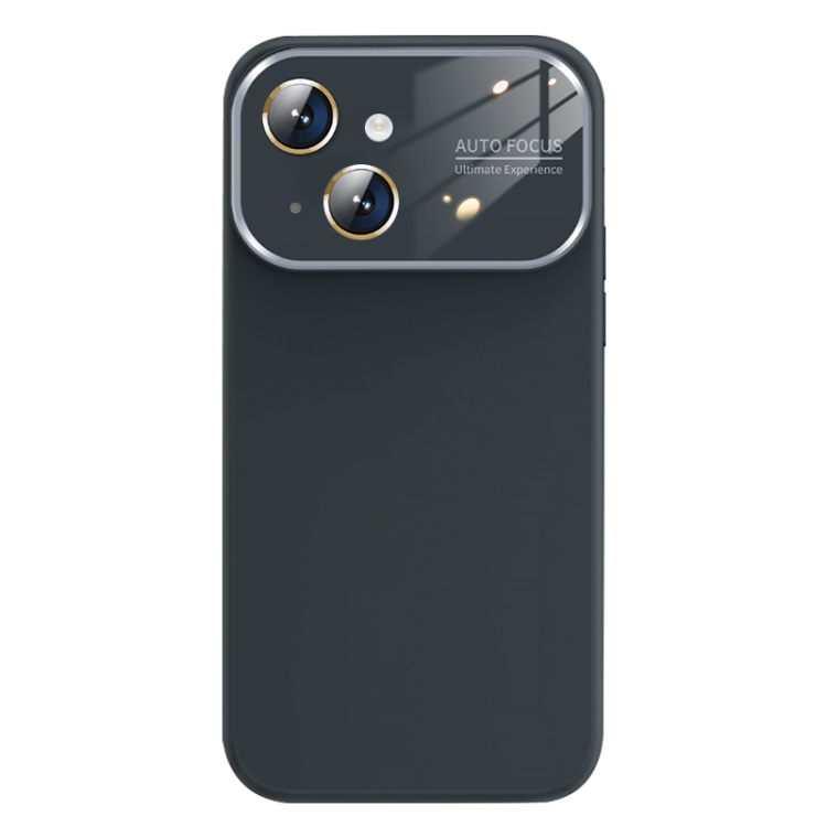 

For iPhone 14 Liquid Silicone Large Glass Window Phone Case(Graphite Gray)