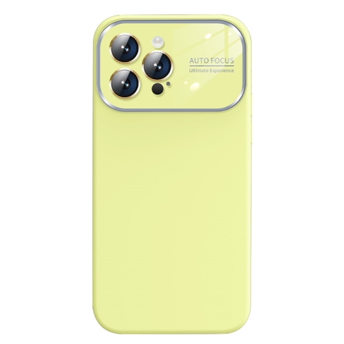 

For iPhone 13 Pro Liquid Silicone Large Glass Window Phone Case(Yellow)