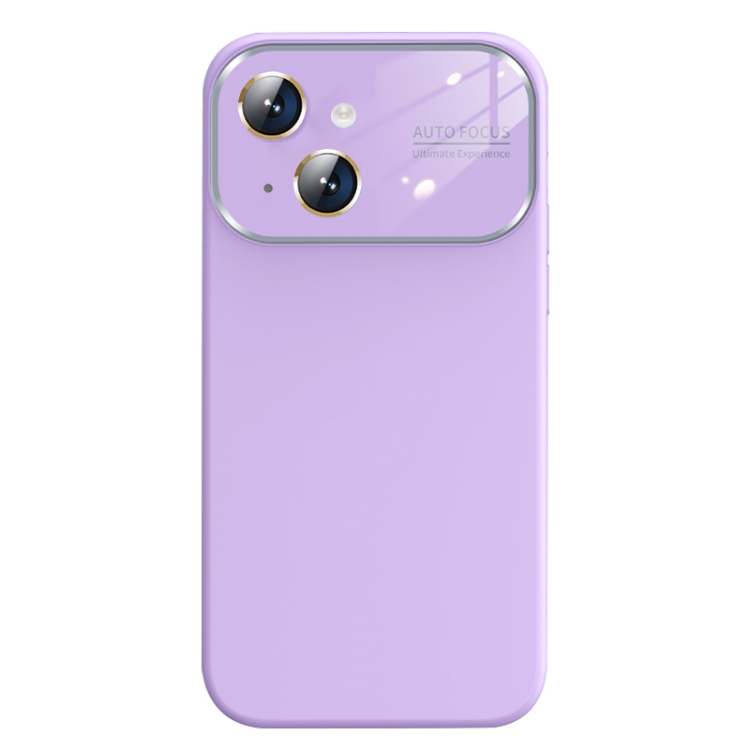 

For iPhone 13 Liquid Silicone Large Glass Window Phone Case(Light Purple)