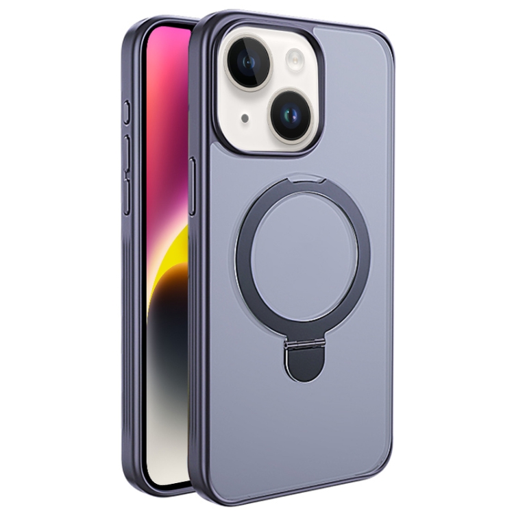 

For iPhone 14 Plus Multifunctional MagSafe Holder Phone Case(Grey)