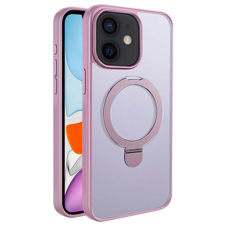 

For iPhone 11 Multifunctional MagSafe Holder Phone Case(Pink)