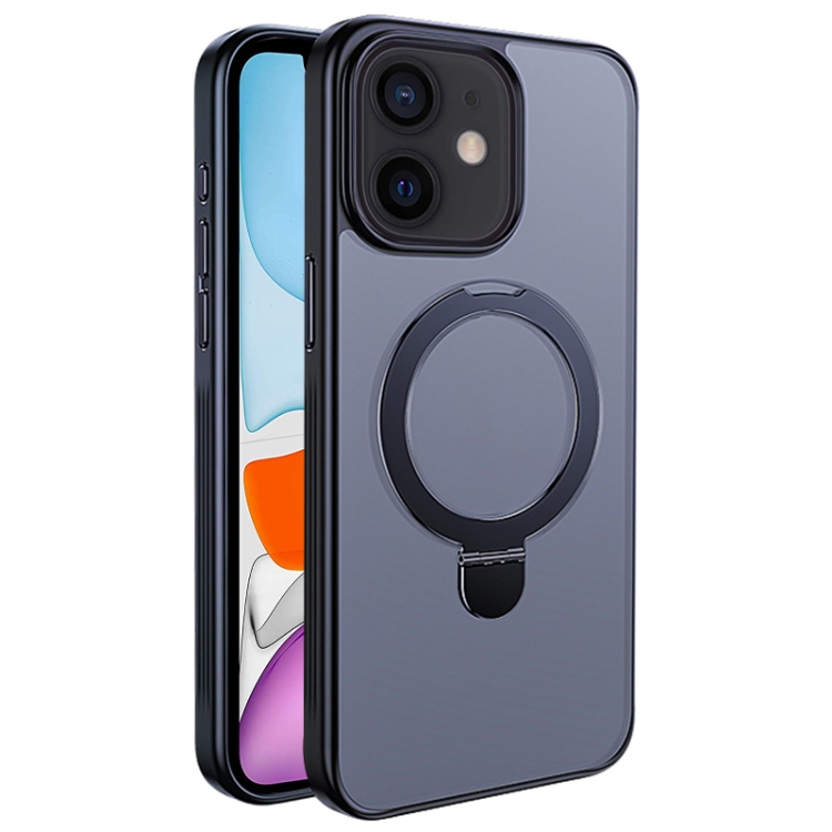

For iPhone 11 Multifunctional MagSafe Holder Phone Case(Black)