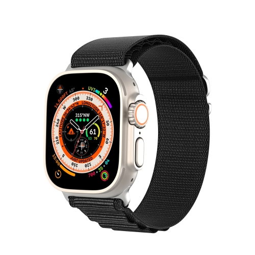 For Apple Watch Ultra 49mm DUX DUCIS GS Series Nylon Loop Watch Band(Black)