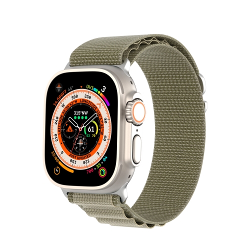 

For Apple Watch Ultra 2 49mm DUX DUCIS GS Series Nylon Loop Watch Band(Olive)