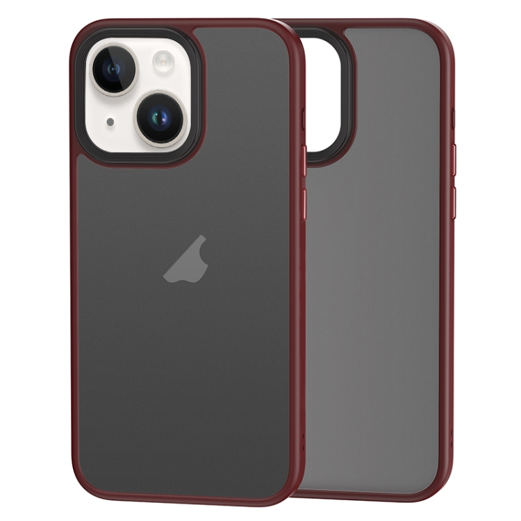 

For iPhone 15 Plus Brilliant Series Micro-frosted Anti-fingerprint PC Phone Case(Purplish Red)