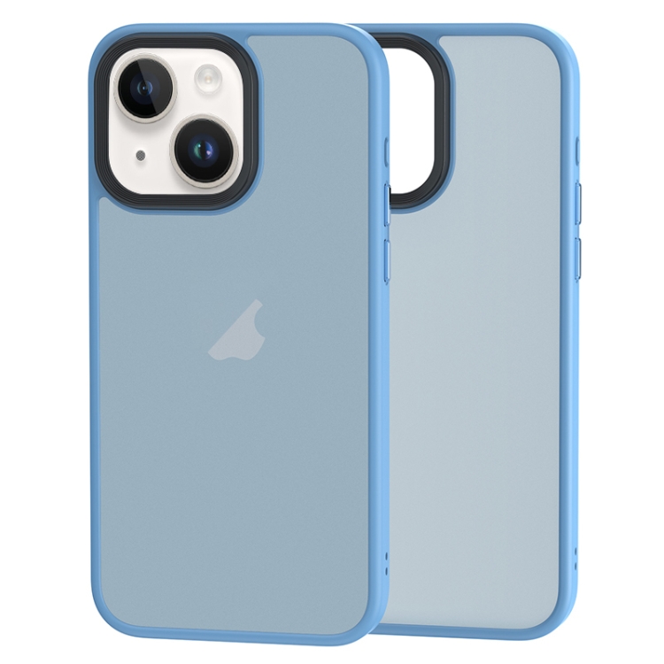 

For iPhone 15 Brilliant Series Micro-frosted Anti-fingerprint PC Phone Case(Blue)