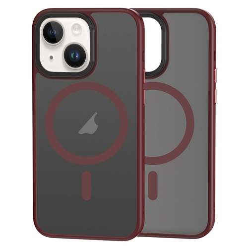 

For iPhone 15 Plus Brilliant Series MagSafe Micro-frosted Anti-fingerprint PC Phone Case(Purplish Red)