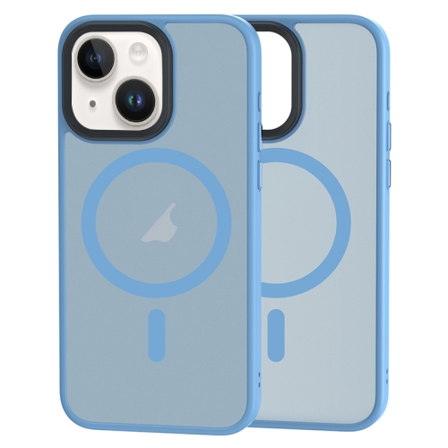 

For iPhone 15 Plus Brilliant Series MagSafe Micro-frosted Anti-fingerprint PC Phone Case(Blue)