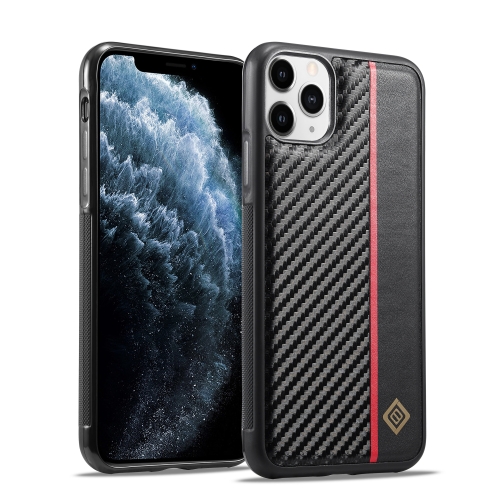 

For iPhone 11 Pro Max LC.IMEEKE 3 in 1 Carbon Fiber Texture Shockproof Phone Case(Black)