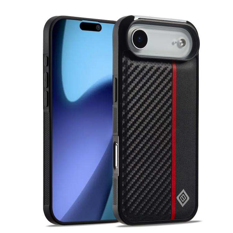 

For iPhone 17 Air LC.IMEEKE 3 in 1 Carbon Fiber Texture Shockproof Phone Case(Black)