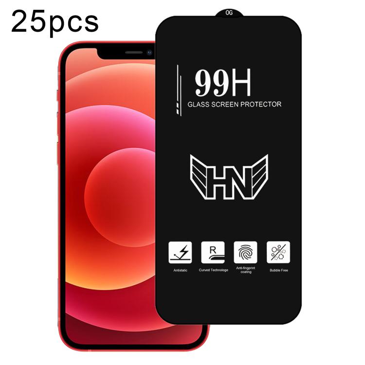 For iPhone 12 mini 25pcs High Aluminum Large Arc Full Screen Tempered Glass Film — купить у Sunsky-online WW