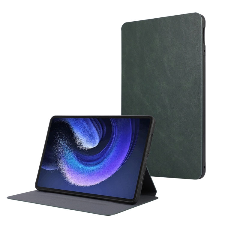 

For Xiaomi Pad 6 TPU Flip Tablet Protective Leather Case(Green)