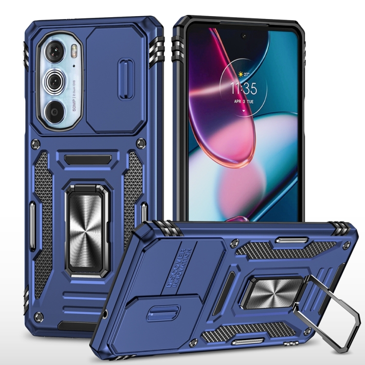 Coque Antichoc Pour Motorola Moto Edge 30 Pro / Edge+ 2022 - Protection Caméra Coulissante, Matériau TPU+PC - Bleu Ciel - 10