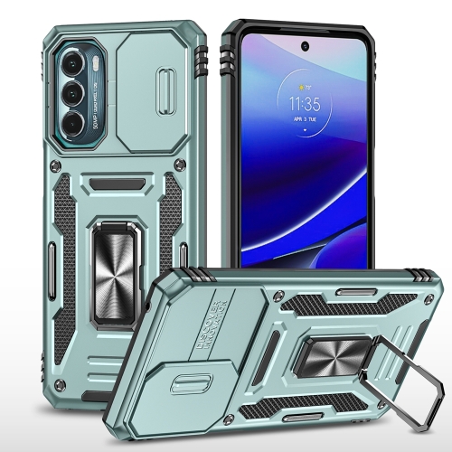 

Motorola Moto G Stylus 4G 2022 Armor PC + TPU Camera Shield Phone Case(Alpine Green)
