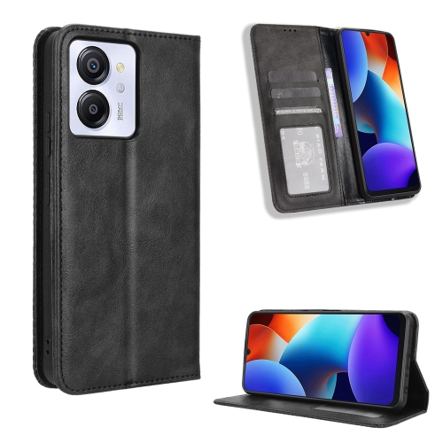 

For Blackview Color 8 / Oscal Modern 8 Magnetic Buckle Retro Texture Leather Phone Case(Black)