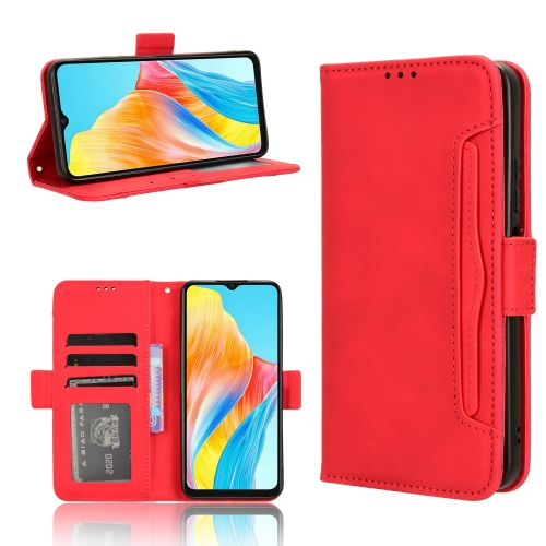 

For OPPO A38 4G / A18 4G Skin Feel Calf Texture Card Slots Leather Phone Case(Red)