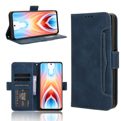 

For OPPO A79 5G / A2 5G Skin Feel Calf Texture Card Slots Leather Phone Case(Blue)