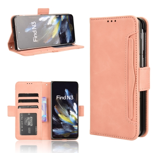 

For OPPO Find N3 / OnePlus Open Skin Feel Calf Texture Card Slots Leather Phone Case(Pink)