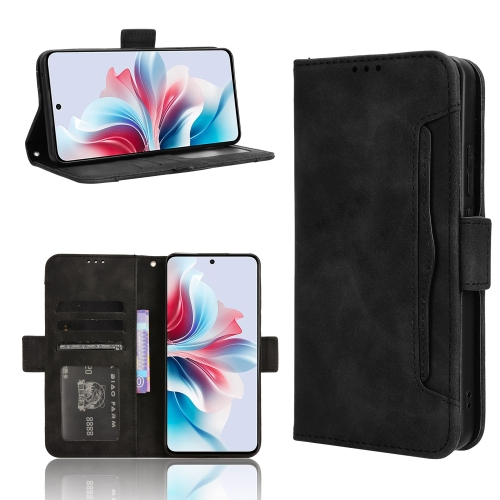 

For OPPO Reno11 F 5G / F25 Pro 5G Skin Feel Calf Texture Card Slots Leather Phone Case(Black)