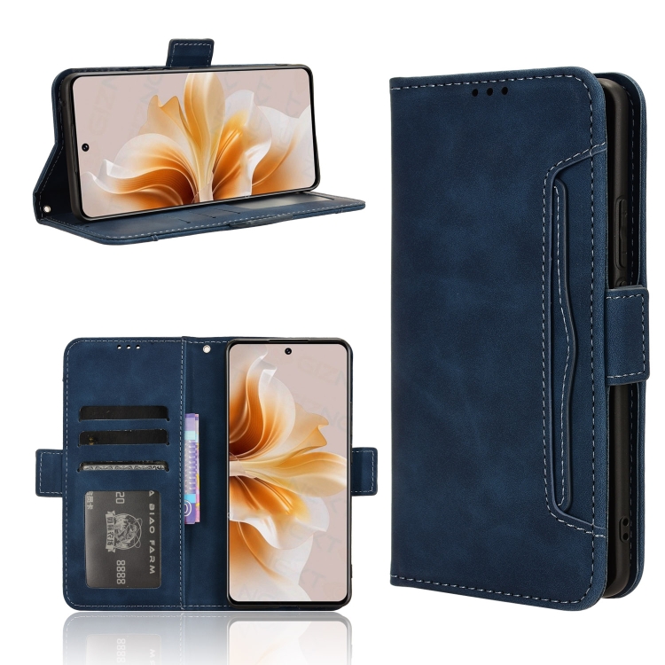 

For OPPO A3 Pro 5G Skin Feel Calf Texture Card Slots Leather Phone Case(Blue)