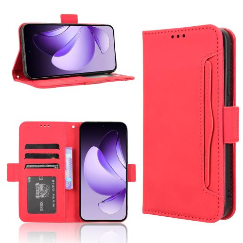 

For OPPO Reno13 5G Global Skin Feel Calf Texture Card Slots Leather Phone Case(Red)