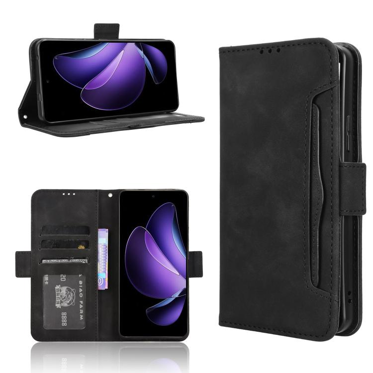 

For OPPO Reno13 F 4G / 5G Skin Feel Calf Texture Card Slots Leather Phone Case(Black)