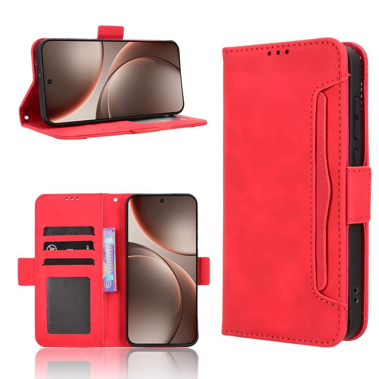 

For OPPO Find X9 Skin Feel Calf Texture Card Slots Leather Phone Case(Red)