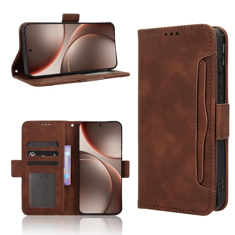 

For OPPO Find X9 Skin Feel Calf Texture Card Slots Leather Phone Case(Brown)