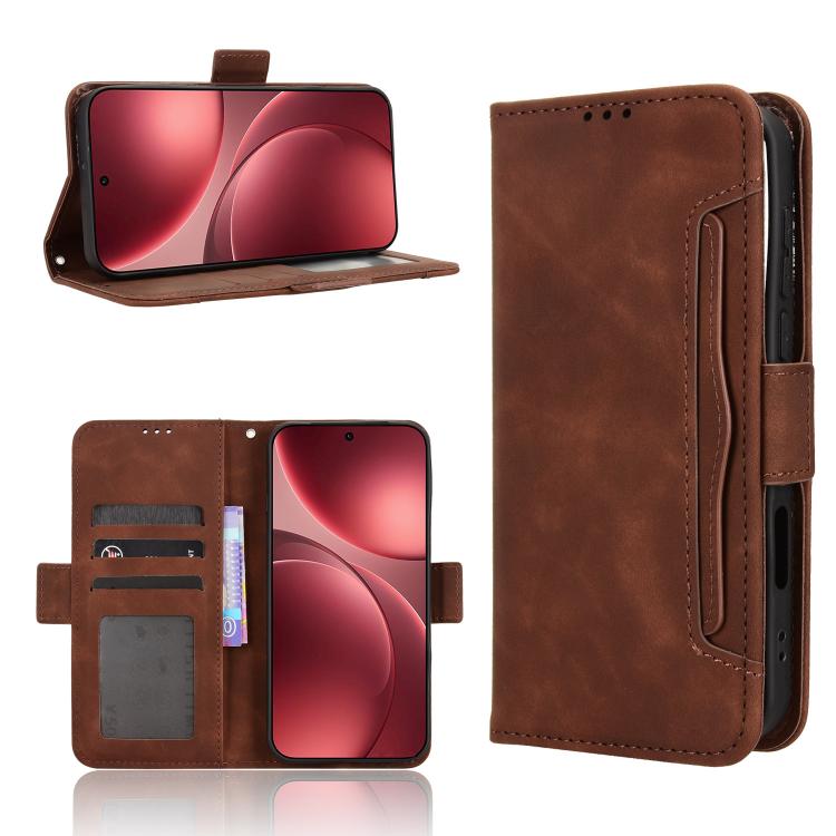 

For OPPO Find X9 Pro Skin Feel Calf Texture Card Slots Leather Phone Case(Brown)