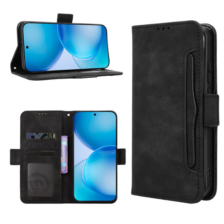 For OPPO Reno16 Pro 5G / Reno 16 5G Global Skin Feel Calf Texture Card Slots Leather Phone Case(Black)