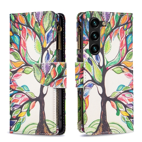 

For Samsung Galaxy S24+ 5G Colored Drawing Pattern Zipper Leather Phone Case(Big Tree)