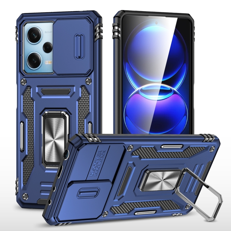 

For Xiaomi Redmi Note 12 5G Global Armor PC + TPU Camera Shield Phone Case(Navy Blue)