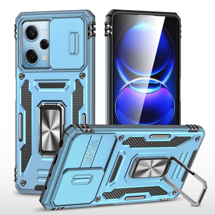 

For Xiaomi Redmi Note 12 Pro 5G Global Armor PC + TPU Camera Shield Phone Case(Light Blue)