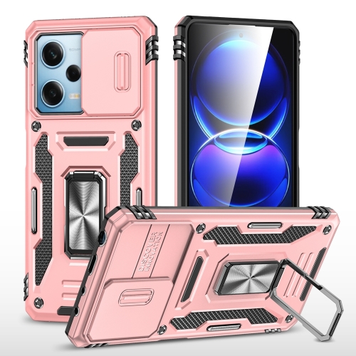 

For Xiaomi Redmi Note 12 Pro 5G Global Armor PC + TPU Camera Shield Phone Case(Rose Gold)