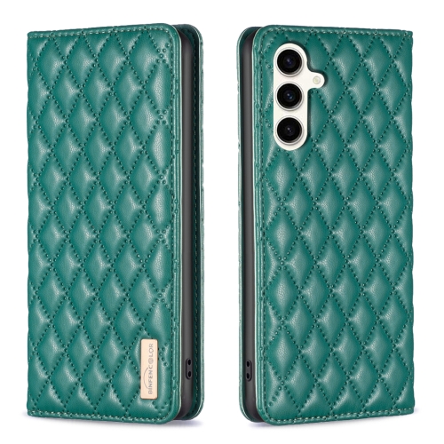 

For Samsung Galaxy S23 FE 5G Diamond Lattice Magnetic Leather Flip Phone Case(Green)