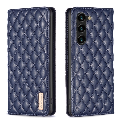 

For Samsung Galaxy S24+ 5G Diamond Lattice Magnetic Leather Flip Phone Case(Blue)