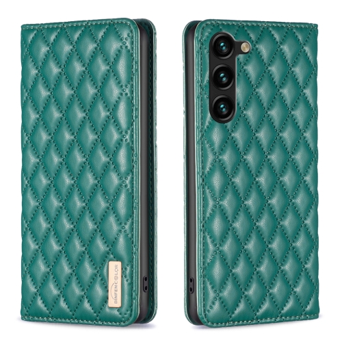 

For Samsung Galaxy S24+ 5G Diamond Lattice Magnetic Leather Flip Phone Case(Green)