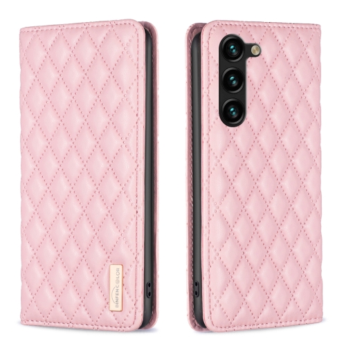 

For Samsung Galaxy S24+ 5G Diamond Lattice Magnetic Leather Flip Phone Case(Pink)
