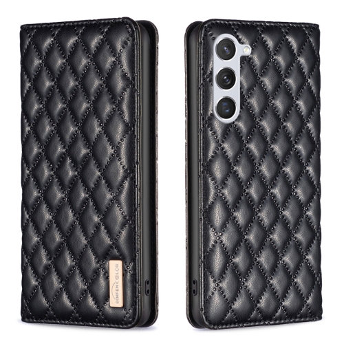 

For Samsung Galaxy S24 5G Diamond Lattice Magnetic Leather Flip Phone Case(Black)