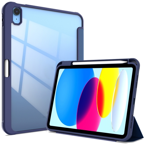 

For iPad 10th Gen 10.9 2022 3-Fold Holder Armor Smart Leather Tablet Case(Royal Blue)
