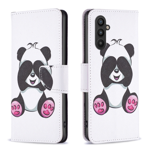 

For Samsung Galaxy A25 5G Colored Drawing Pattern Leather Phone Case(Panda)